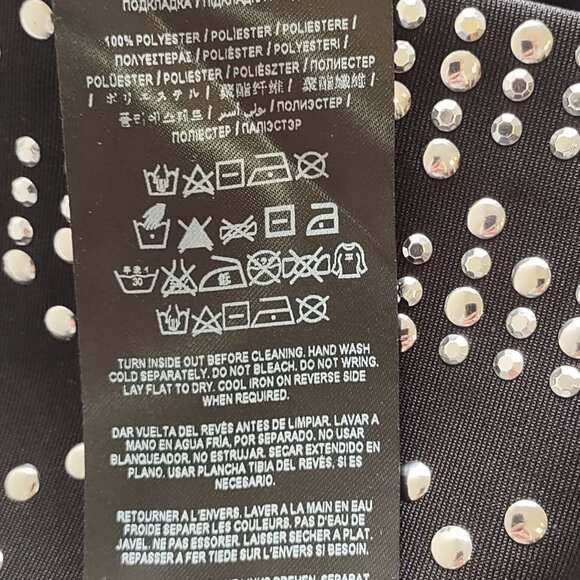 Guess Studded Black Halter Mini Dress Punk Inspo Edgy Indie Whimsigoth Sz Small - Picture 10 of 11